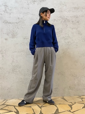 「クロップドトップス」｜「アイテム（ブルゾン）」を使った、NCさん（レディース・157cm）の秋コーディネート