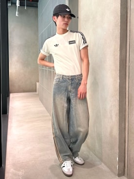 「アイテム（キャップ）」を使った、YMさん（メンズ・183cm）の秋コーディネート