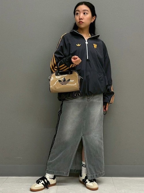 アディカラー スリーストライプス デニム ペンシルスカート