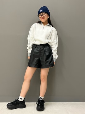 「adidas（アディダス）のアイテム（帽子）」を使った、MAさん（レディース・148cm）の冬コーディネート