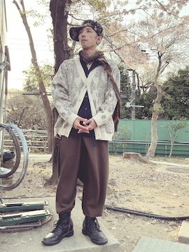 「Buffalo Bobs（バッファローボブズ）のアイテム（ブーツ）」を使った、あんちょび♂さん（メンズ・165cm）の春コーディネート