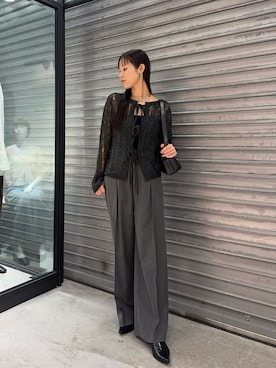 「ストライプパンツ」｜dennn_lemageさん（レディース・163cm）の秋コーディネート