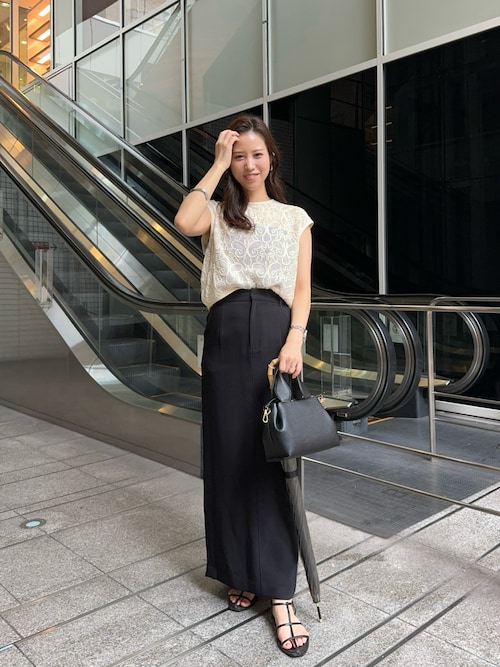 カプリシュレマージュ マキシIラインスカート ブラック38 低身長