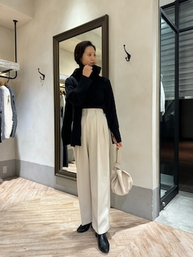 「CAPRICIEUX LE'MAGE（カプリシューレマージュ）のストレッチショートブーツ（ブーツ）」を使った、dennn_lemageさん（レディース・163cm）の冬コーディネート