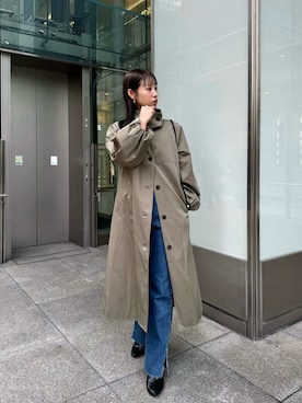 「ママファッション」｜「アイテム（トレンチコート）」を使った、dennn_lemageさん（レディース・163cm）の冬コーディネート
