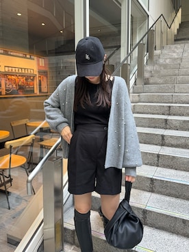 アシメショートパンツを使った人気ファッションコーディネート