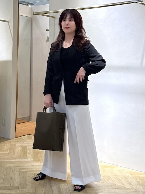 セール】トリアセバックサテンワイドパンツ/セットアップ対応