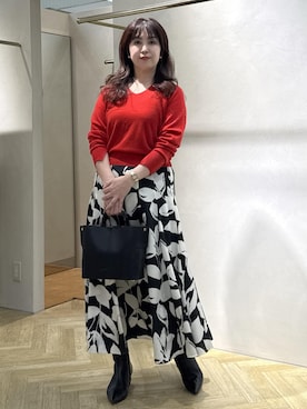 「ROPE'（ロペ）のアイテム（スカート）」を使った、yayoiさん（レディース・160cm）の秋コーディネート