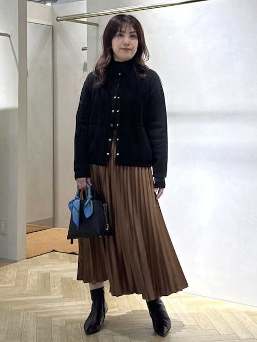 セール】接結ウールバイカラーニットカーディガン/イージーケア