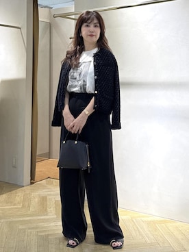 「アイテム（ノーカラージャケット）」を使った、yayoiさん（レディース・160cm）の秋コーディネート
