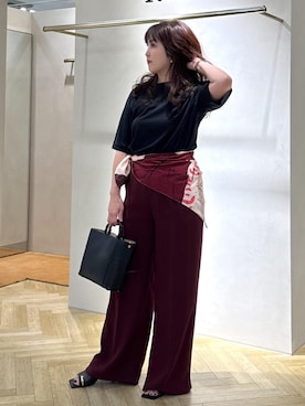 「アイテム（バンダナ/スカーフ）」を使った、yayoiさん（レディース・160cm・40代）の秋コーディネート