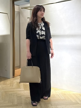 「ROPE'（ロペ）のメタルポイントミュールサンダル（サンダル）」を使った、yayoiさん（レディース・160cm・40代）の夏コーディネート