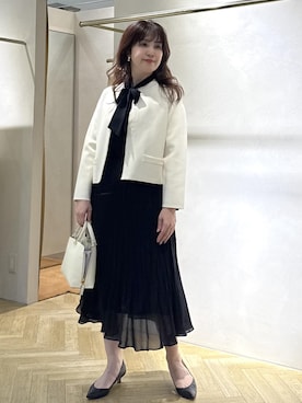 「アイテム（ノーカラージャケット）」を使った、yayoiさん（レディース・160cm）の秋コーディネート