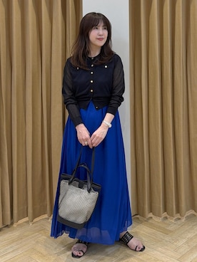 「ROPE'（ロペ）のAmelia Sandal （アメリア サンダル）【メディア掲載】（サンダル、ブラック系）」を使った、yayoiさん（レディース・160cm）の春コーディネート