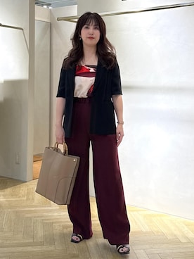 「アイテム（バンダナ/スカーフ）」を使った、yayoiさん（レディース・160cm・40代）の秋コーディネート