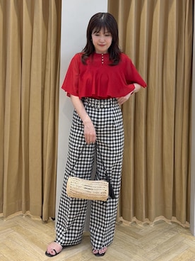 「ROPE'（ロペ）のAmelia Sandal （アメリア サンダル）【メディア掲載】（サンダル、ブラック系）」を使った、yayoiさん（レディース・160cm）の春コーディネート