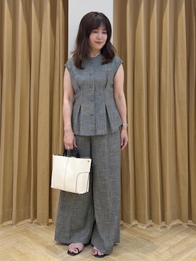 「ROPE'（ロペ）のAmelia Sandal （アメリア サンダル）【メディア掲載】（サンダル、ブラック系）」を使った、yayoiさん（レディース・160cm）の春コーディネート