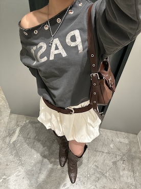 「ワンショルダー」｜171miyuさん（レディース・153cm）の秋コーディネート