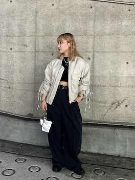 「ギャザー」｜「アイテム（ジャケット/アウター）」を使った、171miyuさん（レディース・153cm）の秋コーディネート