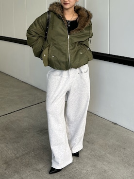 「アイテム（MA-1）」を使った、171miyuさん（レディース・153cm）の夏コーディネート