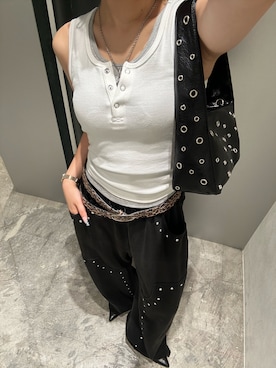 「スタッズ」｜171miyuさん（レディース・153cm）の夏コーディネート