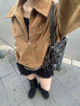 「アイテム（ブルゾン）」を使った、171miyuさん（レディース・153cm）の秋コーディネート