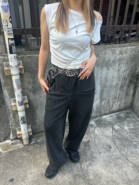 「アイテム（ベルト）」を使った、171miyuさん（レディース・153cm）の夏コーディネート