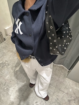 「アイテム（スタジャン）」を使った、171miyuさん（レディース・153cm）の秋コーディネート