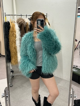 「WHO'S WHO gallery（フーズフーギャラリー）の【SLOPPY/スロッピー】リブショートパンツ（その他パンツ、グレー系）」を使った、171miyuさん（レディース・153cm）の秋コーディネート