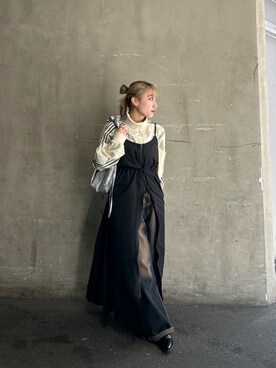 「モードストリート」｜「アイテム（ワンピース/ドレス）」を使った、171miyuさん（レディース・153cm）の冬コーディネート