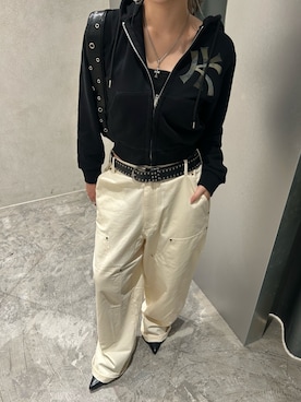 「アイテム（パーカー）」を使った、171miyuさん（レディース・153cm）の夏コーディネート