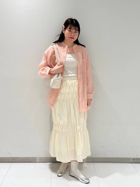 「アイテム（ヘアアクセサリー、ブラック系）」を使った、まゆゆさん（レディース・159cm）の春コーディネート