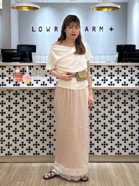 「LOWRYS FARM（ローリーズファーム）のアイテム（ベルト）」を使った、まゆゆさん（レディース・159cm）の夏コーディネート