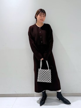 「アイテム（モカシン/デッキシューズ）」を使った、まゆゆさん（レディース・159cm）の秋コーディネート