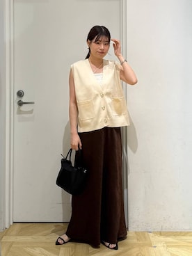 「アイテム（ベスト）」を使った、まゆゆさん（レディース・159cm・20代）の夏コーディネート