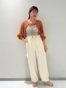 「LOWRYS FARM」｜「アイテム（スリッポン）」を使った、まゆゆさん（レディース・159cm）の夏コーディネート