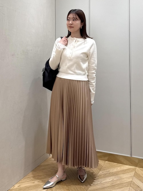 【ホワイト（10）】ヘンリーネックラグランスリーブニットプルオーバー/イージーケア ROPE'｜ヘンリーネックラグランスリーブニットプルオーバー/イージー