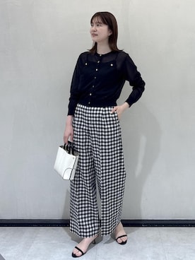 「ROPE'（ロペ）の【E'POR】BAMBOO BAG Mini/超軽量・26SS（ハンドバッグ、ホワイト系）」を使った、rihoさん（メンズ・160cm）の春コーディネート