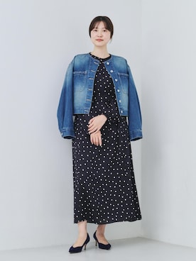 「アイテム（デニムジャケット）」を使った、rihoさん（レディース・160cm・30代）の冬コーディネート