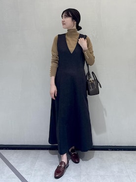 「E'POR（エポール）の【E'POR】TWO BOSTON BAG Mini/撥水・26AW新型（ハンドバッグ、ブラウン系）」を使った、rihoさん（メンズ・160cm）の秋コーディネート