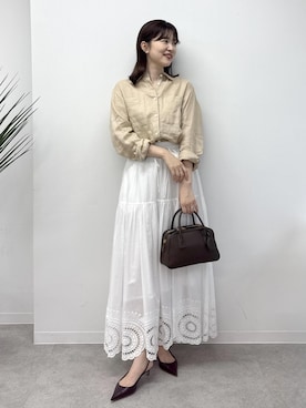 「ROPE'（ロペ）のアイテム」を使った、rihoさん（レディース・160cm）の夏コーディネート