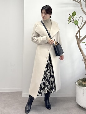 「アイテム（ステンカラーコート）」を使った、rihoさん（レディース・160cm）の秋コーディネート