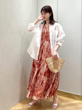 「ロールアップ」｜「アイテム（ワンピース/ドレス）」を使った、rihoさん（レディース・160cm）の夏コーディネート