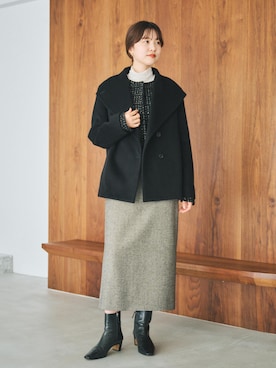 「アイテム（ステンカラーコート）」を使った、rihoさん（レディース・160cm）の秋コーディネート
