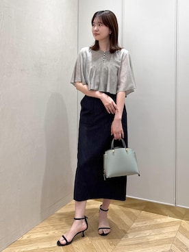 「ROPE'（ロペ）のアイテム（トップス）」を使った、rihoさん（レディース・160cm）の春コーディネート