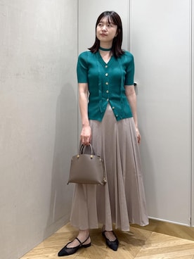 「ROPE'（ロペ）のアイテム（ニット/セーター）」を使った、rihoさん（レディース・160cm）の夏コーディネート