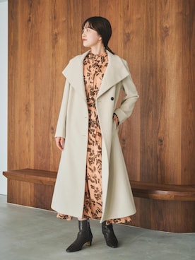 「アイテム（ステンカラーコート）」を使った、rihoさん（レディース・160cm・20代）の秋コーディネート