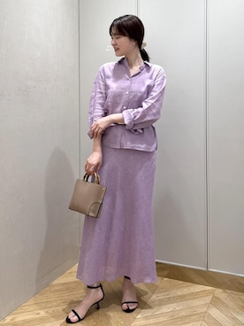 「ROPE'（ロペ）の【E'POR】BAMBOO BAG Mini/超軽量・26SS（ハンドバッグ、ベージュ系）」を使った、rihoさん（メンズ・160cm）の春コーディネート