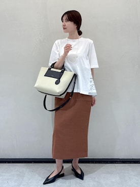 「E'POR（エポール）の【E'POR】【撥水加工・超軽量】 BOAT BAG Medium【25AW】（トートバッグ）」を使った、rihoさん（レディース・160cm）の夏コーディネート