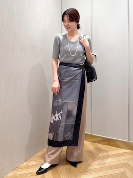 「アイテム（バンダナ/スカーフ）」を使った、rihoさん（レディース・160cm・20代）の秋コーディネート